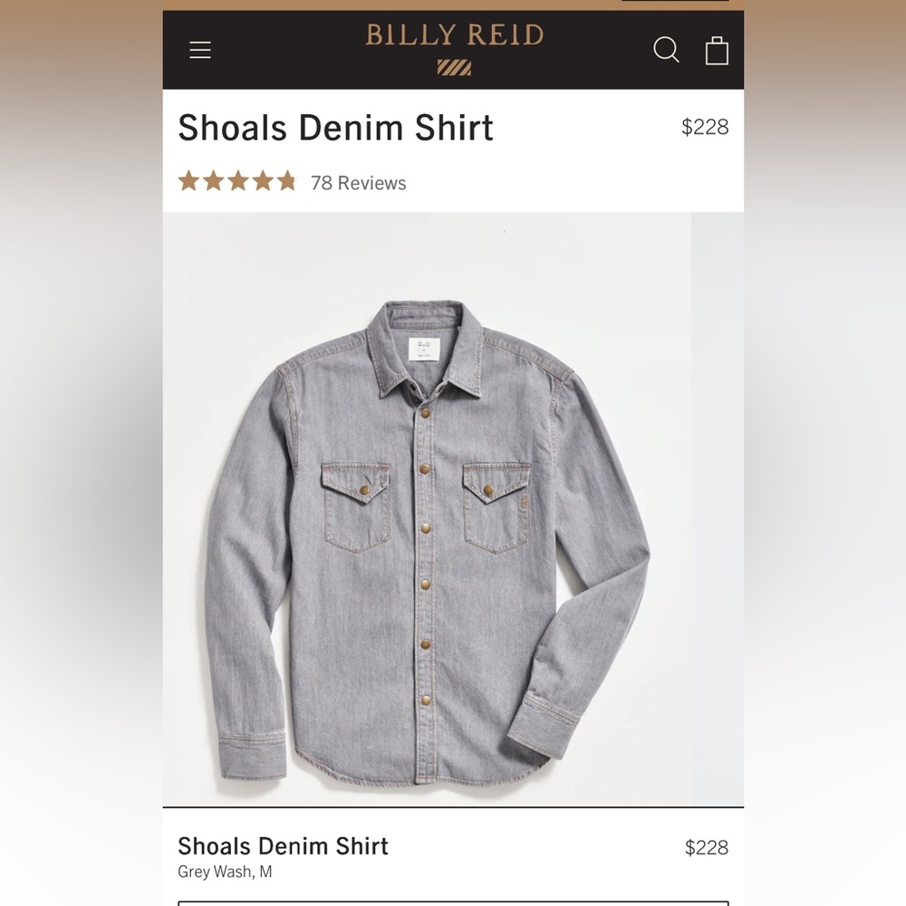 Billy Reid Shoals Button Down Shirt